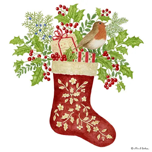 Alice's Cottage Floursack Towel: Holiday Stocking
