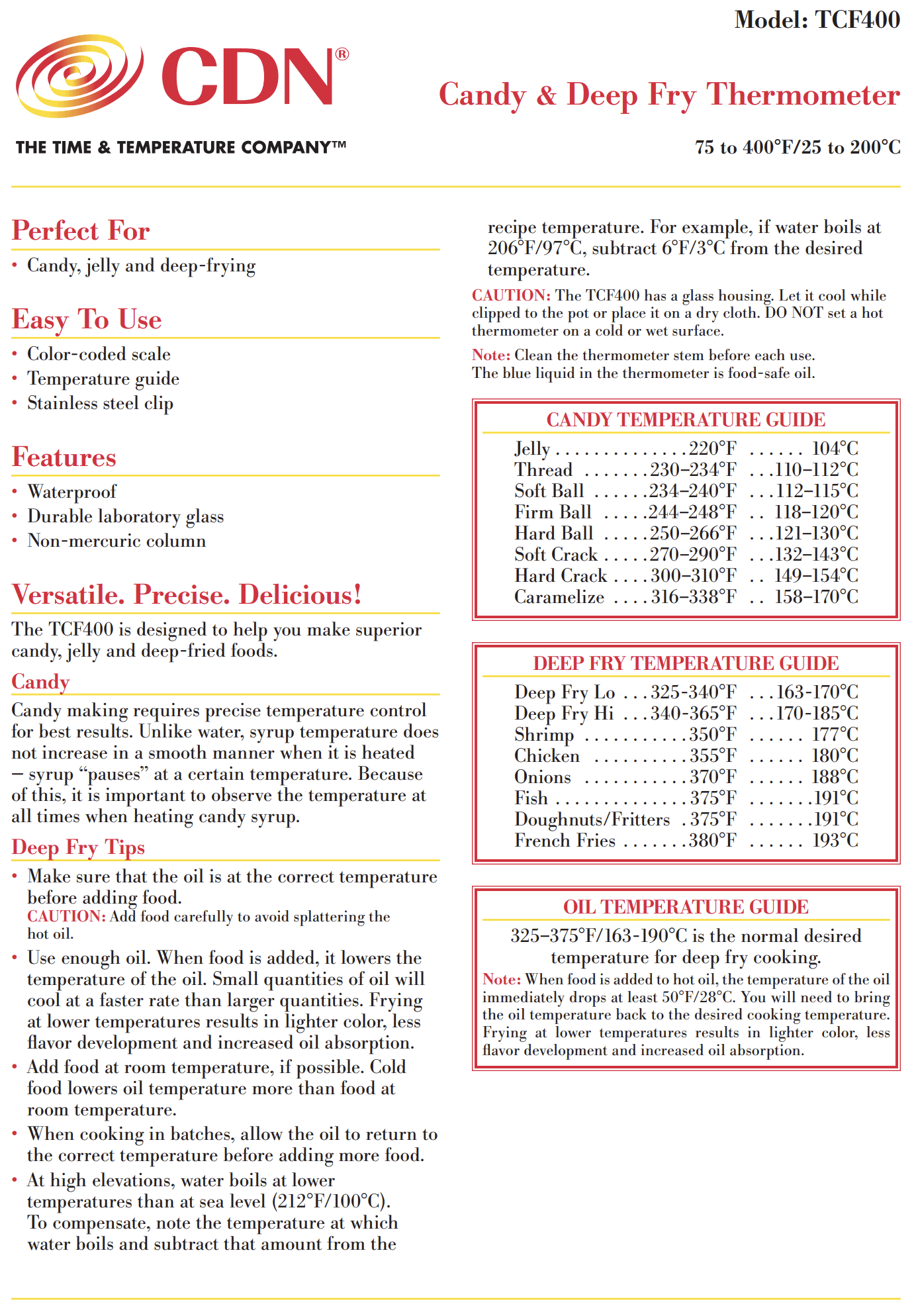 CDN Candy And Deep Fry Thermometer