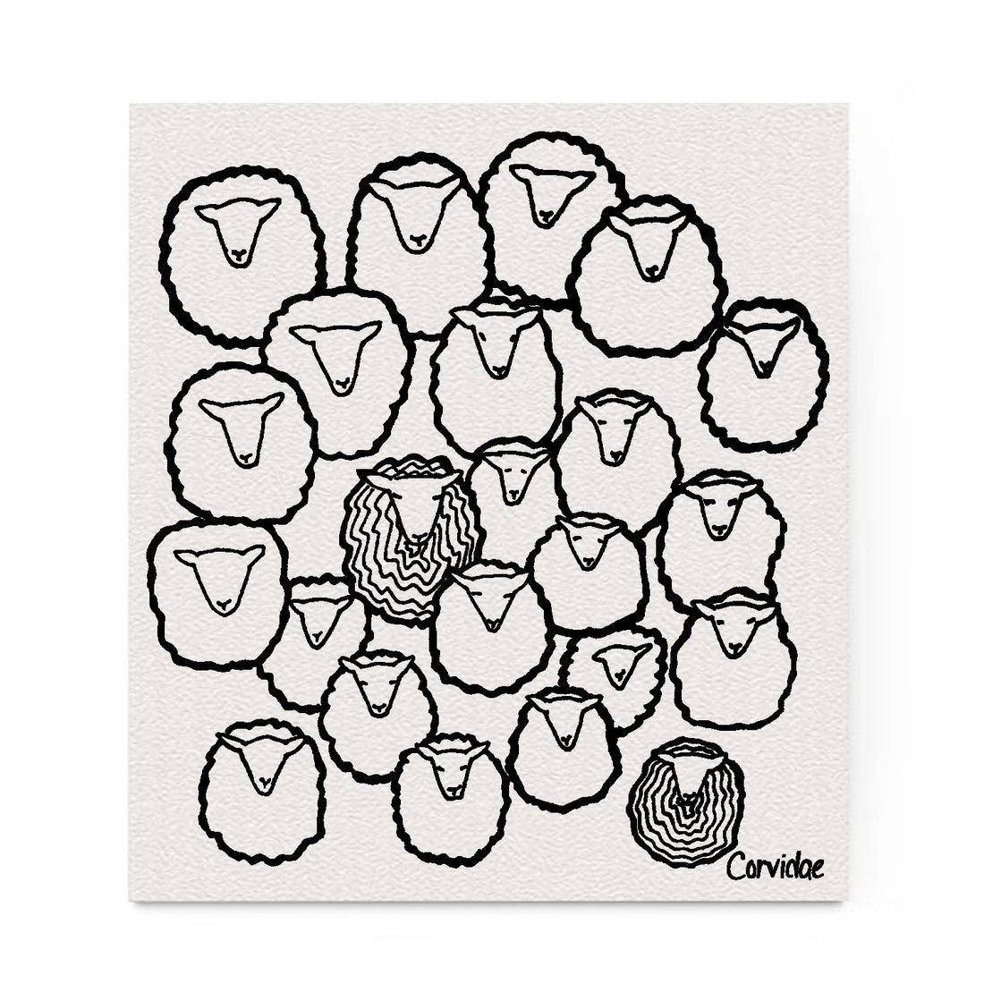Corvidae Swedish Dishcloth: Sheep Herd