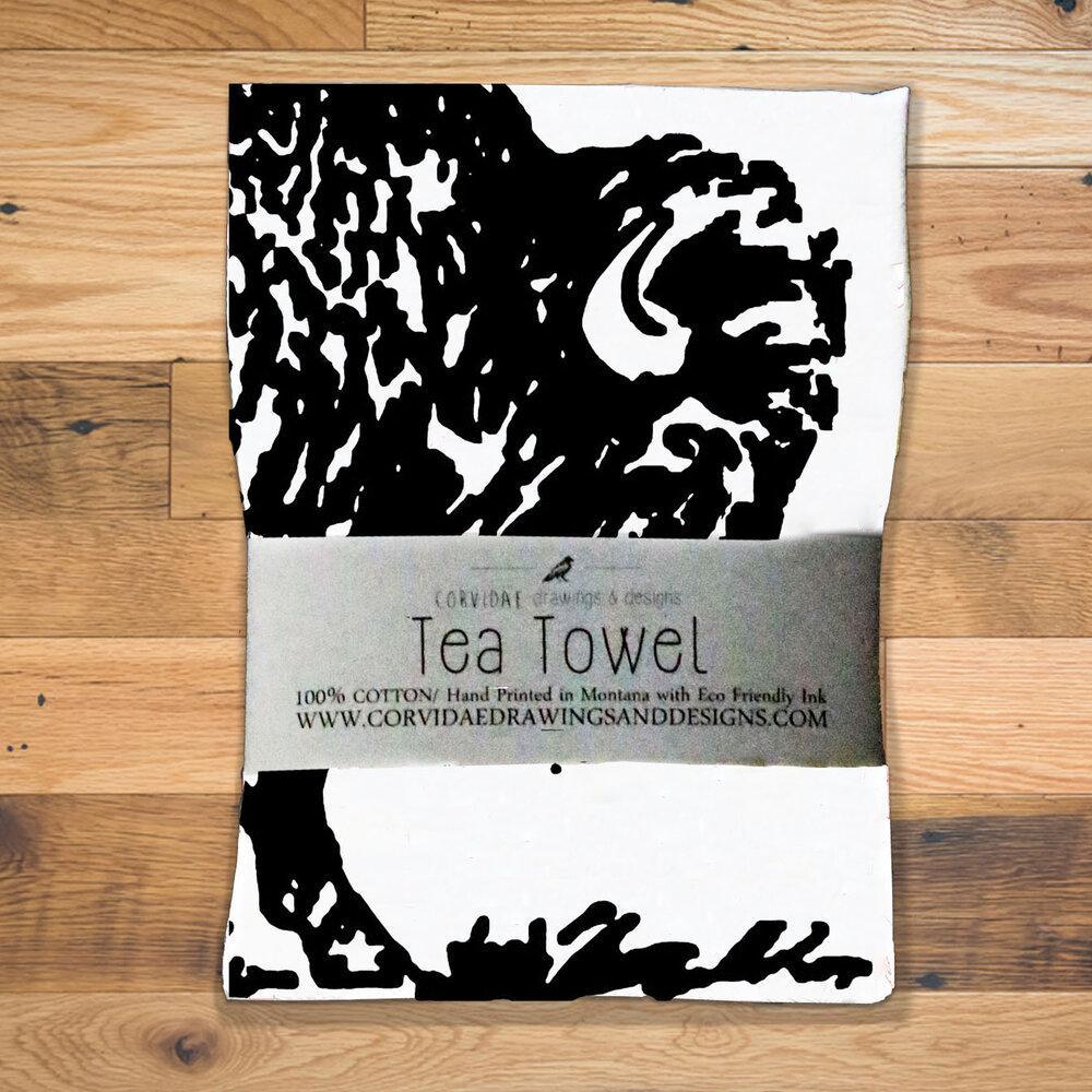 Corvidae Tea Towel: Bison