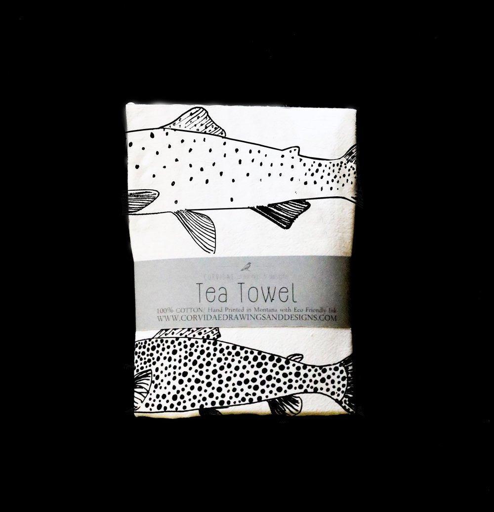 Corvidae Tea Towel: Trout