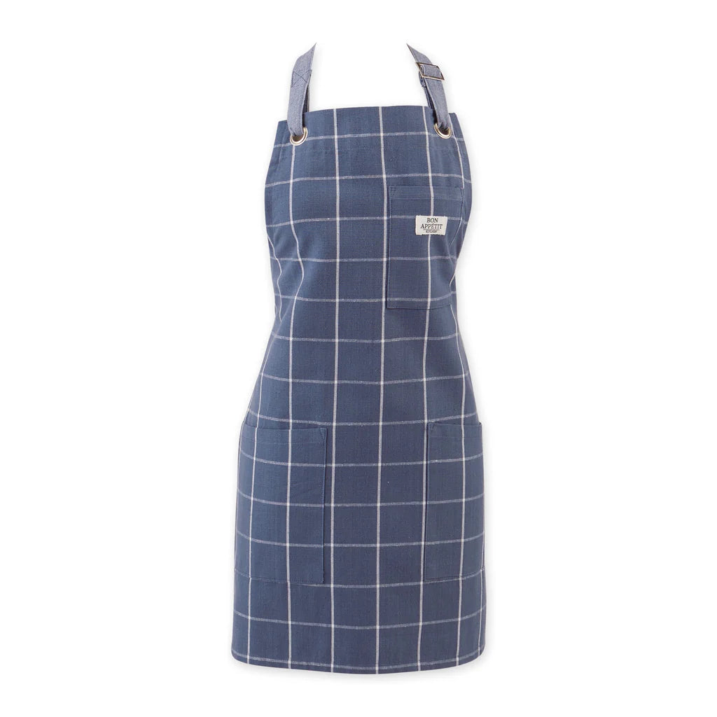 DII Apron: Windowpane, Blue Indigo