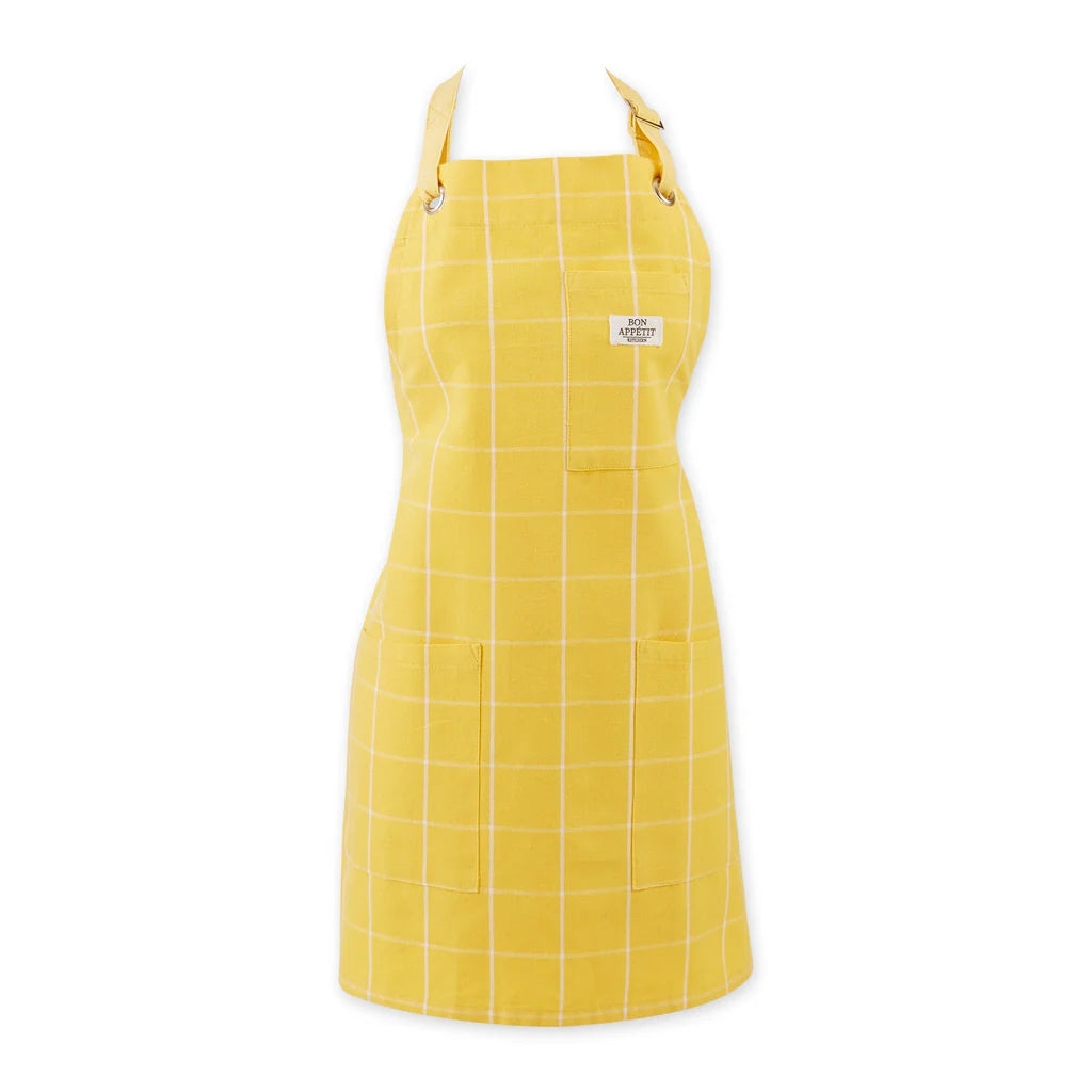 DII Apron: Windowpane, Yarrow Yellow