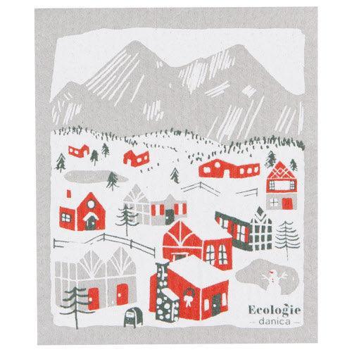 NOW Designs Swedish Dishcloth: Snowy Village