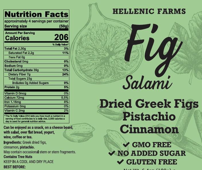 Hellenic Farms Vegan Salami - Fig, Pistachio and Cinnamon