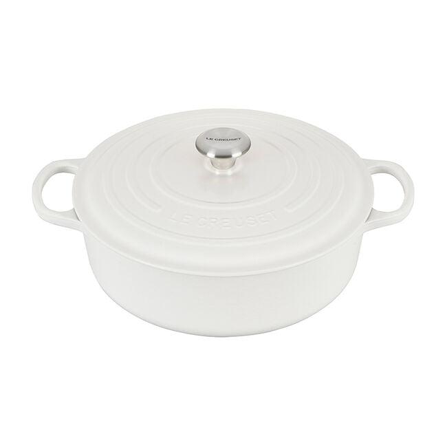 Le Creuset Round Wide Dutch Oven: 6.75 QT, White
