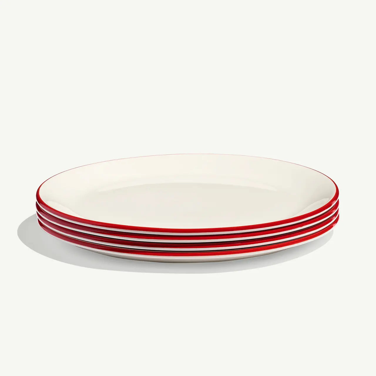 MADE IN® Tabletop Dinner Plates (Set of 4): Red Rim