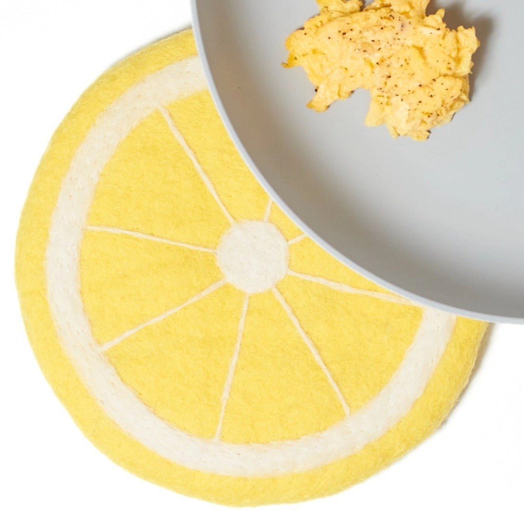 Once Again Home Wool Trivet: Lemon