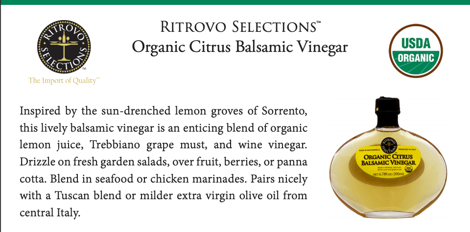 Ritrovo organic Citrus Balsamic Vinegar