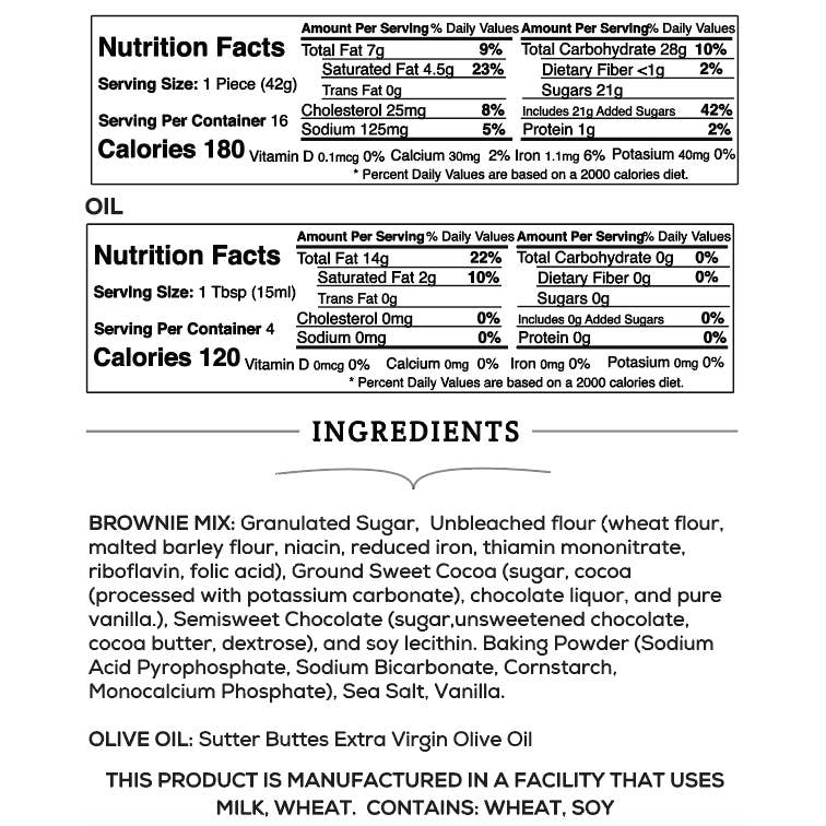 Sutter Buttes Extra Virgin Double Chocolate Brownie