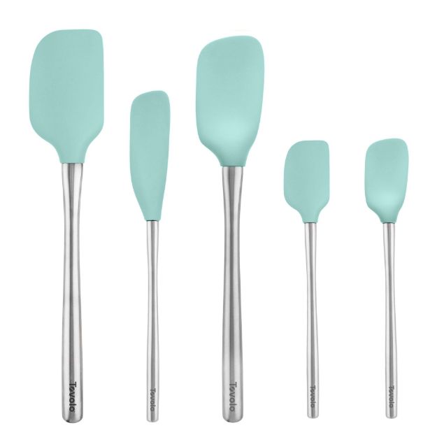 Tovolo Flex-Core Stainless Steel Handle Spatula Set (Set of 5): Aqua
