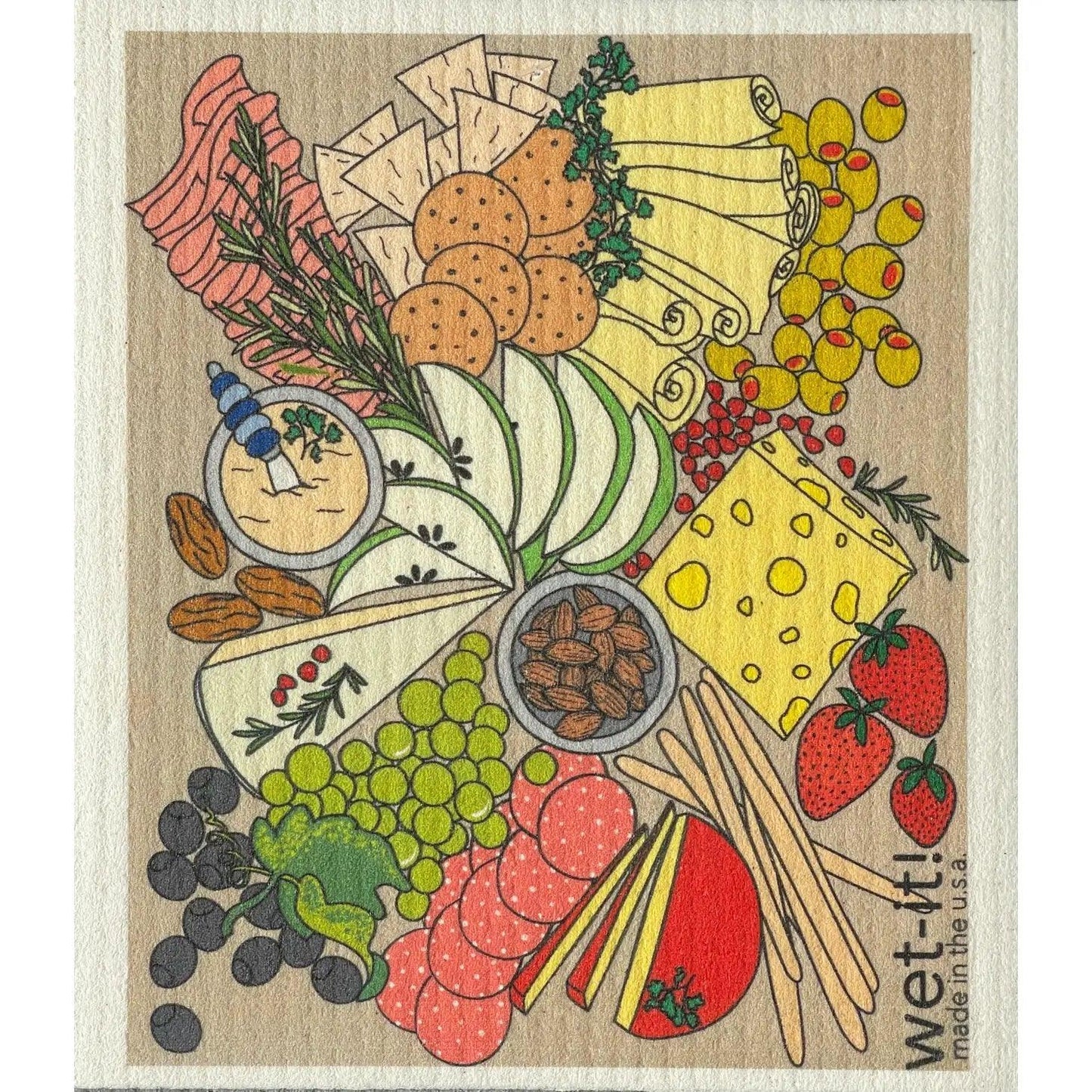 Wet-It! Swedish Dishcloth: Charcuterie Eats