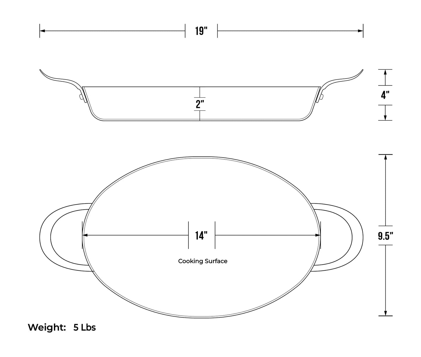 de Buyer MINERAL B Carbon Steel Oval Roasting Pan