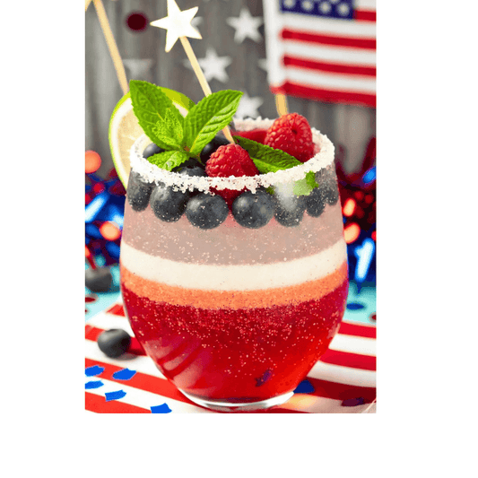 Sparkling Red, White, and Blue Mocktail