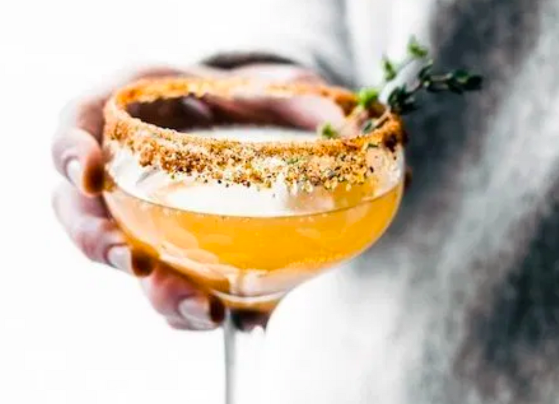 Orange Ginger Bourbon Cocktail with Brandied Cherries