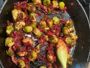 Roasted Brussels Sprouts with Cranberry Gastrique
