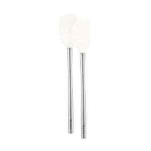 Tovolo Flex-Core Stainless Steel Handle Mini Spatula & Spoonula (Set of 2): White