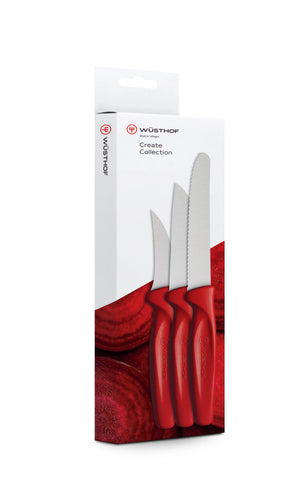 Wusthof Paring Knife Set (3 Piece): Red