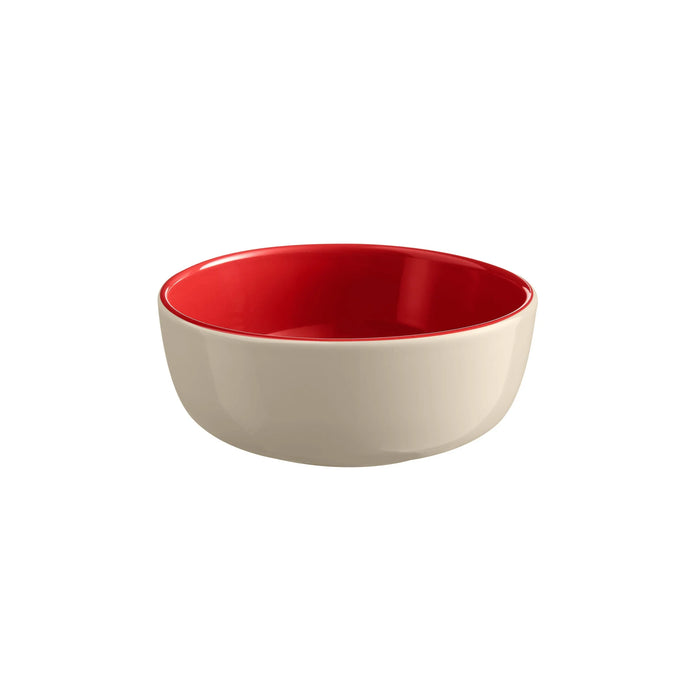 Emile Henry Everyday Cereal Bowl: Rouge / Cream