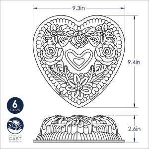 NordicWare Bundt Pan: Floral Heart