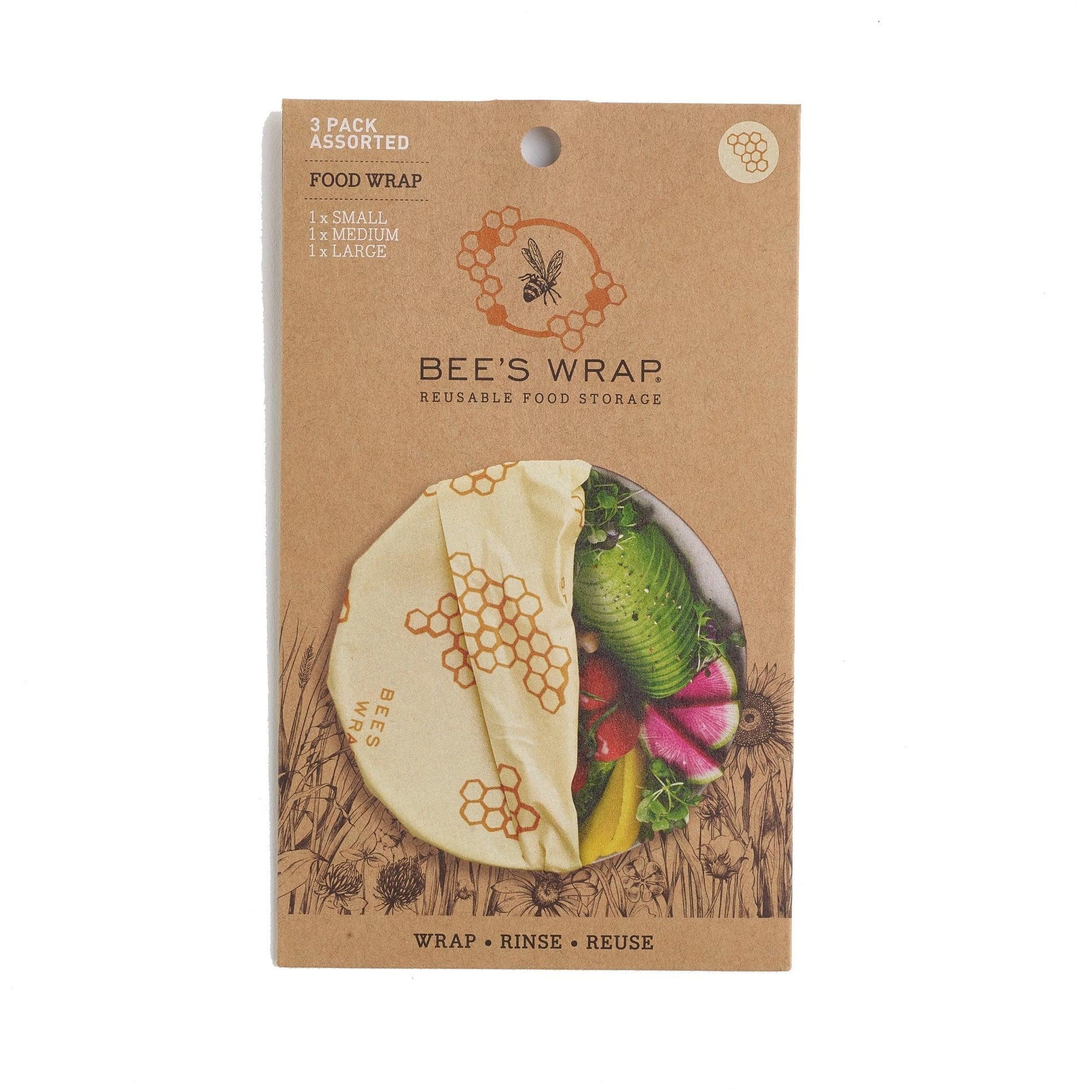 Bee's Wrap: Assorted Set of 3 (S,M,L), Honeycomb