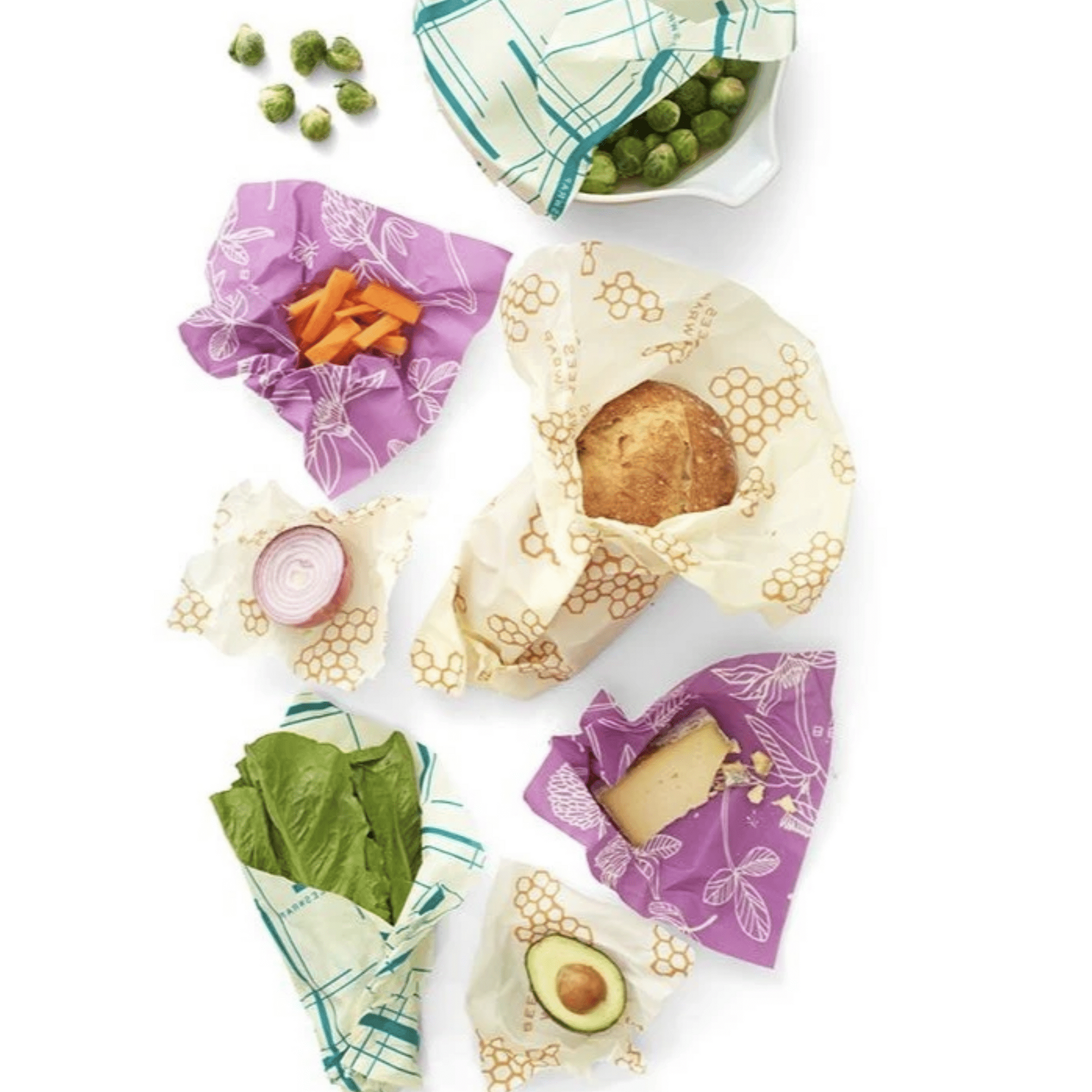 Bee's Wrap: Variety Pack (Set of 7), Fresh Fruit, Forest Floor & Honeycomb