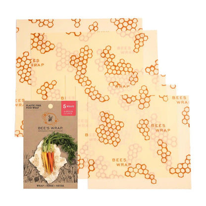 Bee's Wrap: Assorted Set of 5 (2L,3M), Honeycomb