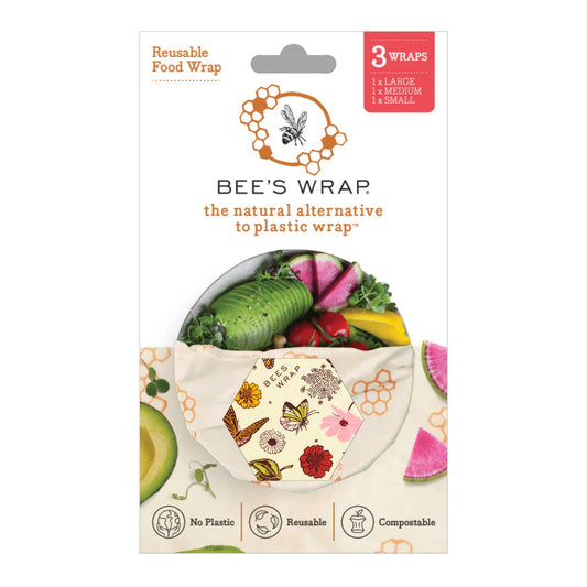 Bee's Wrap: Assorted Set of 3 (S,M,L), Meadow Magic