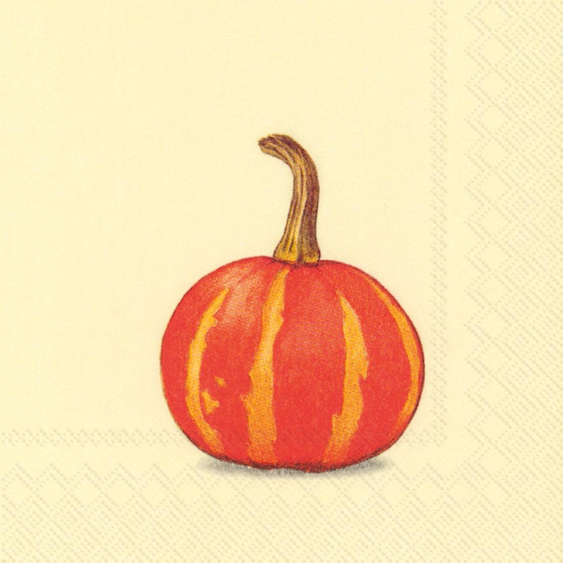 Boston International Cocktail Napkins: Pumpkin Party, Cream