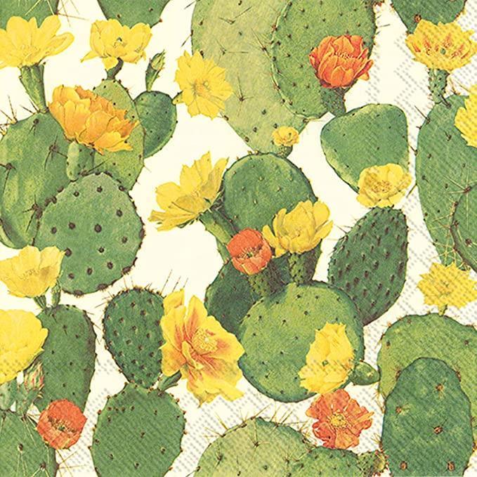 Boston International Cocktail Napkins: Cactus Cream