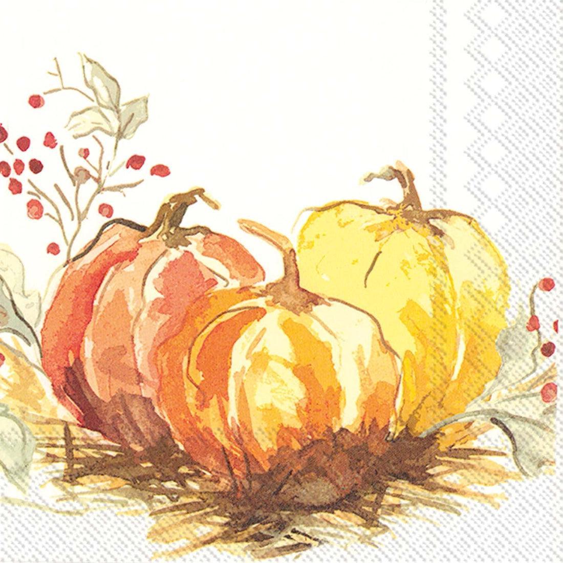 Boston International Lunch Napkins: Painted Pumpkin