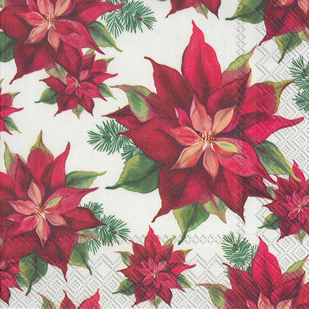 Boston International Lunch Napkins: Poinsettia, Linen