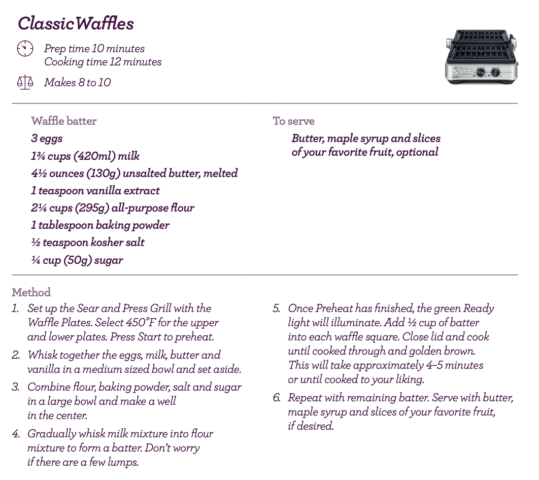 Breville No-mess Waffle™ Plates