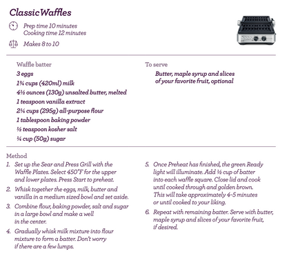 Breville No-mess Waffle™ Plates