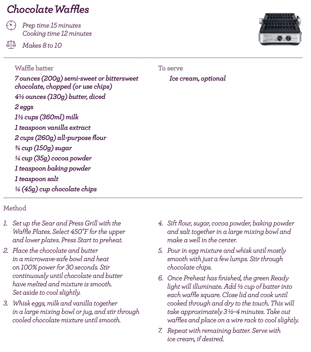 Breville No-mess Waffle™ Plates