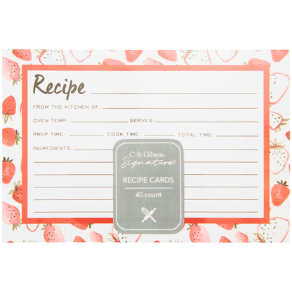 C. R. Gibson Signature Kitchen - Strawberry Fields Recipe Cards (40ct)