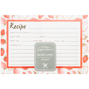 C. R. Gibson Signature Kitchen - Strawberry Fields Recipe Cards (40ct)