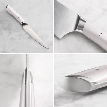 Cangshan Helena 5" Serrated Utility Knife w/Sheath, White