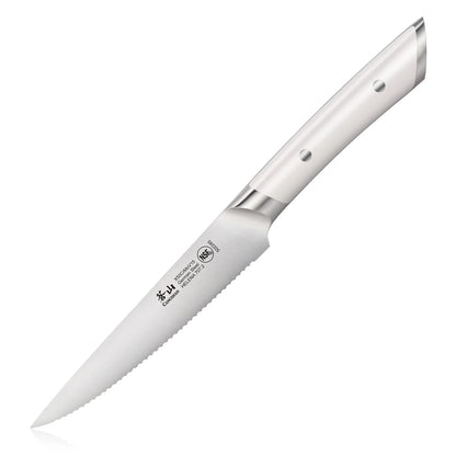 Cangshan Helena 5" Serrated Utility Knife w/Sheath, White