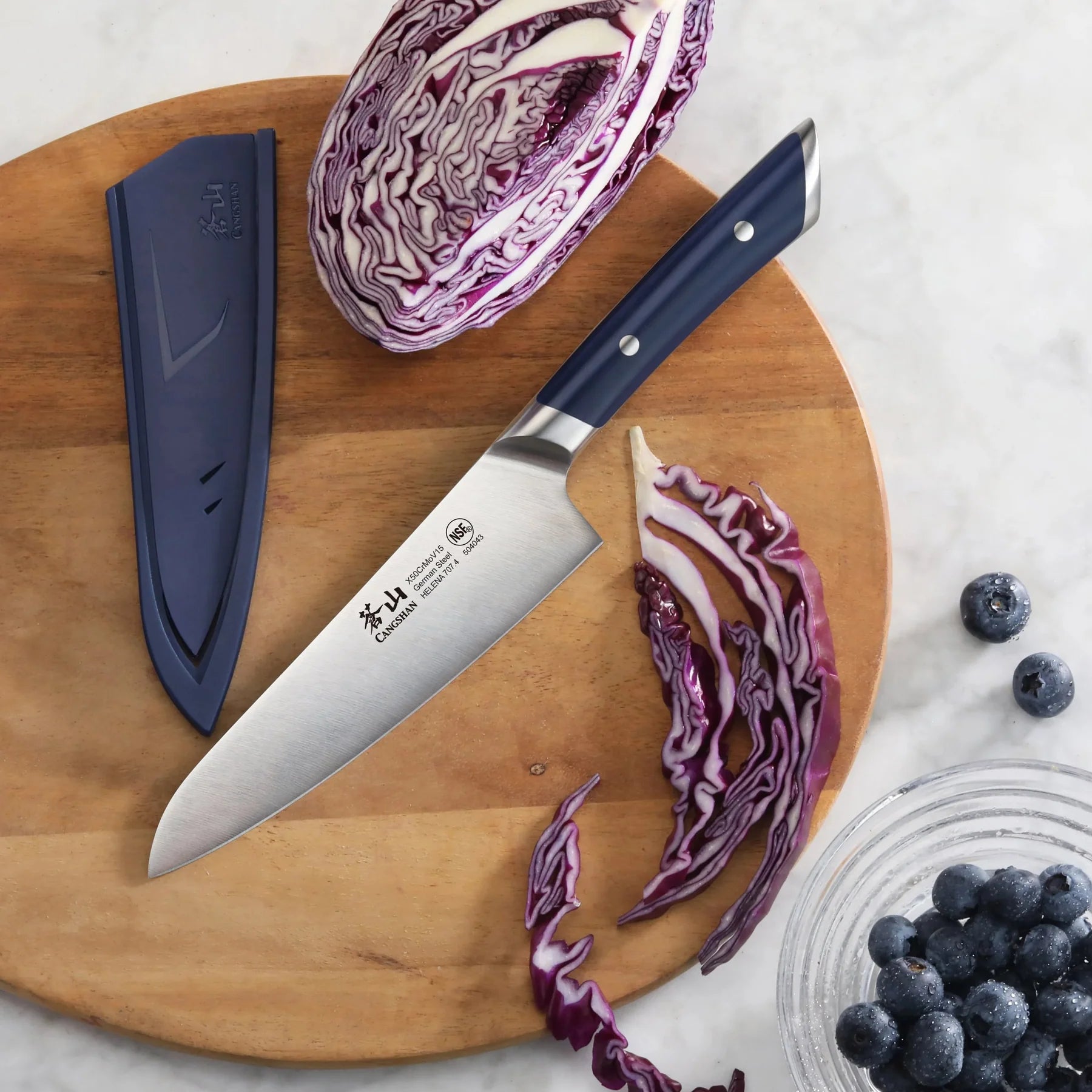 Cangshan Helena 5.5" Prep Knife w/Sheath, Navy Blue
