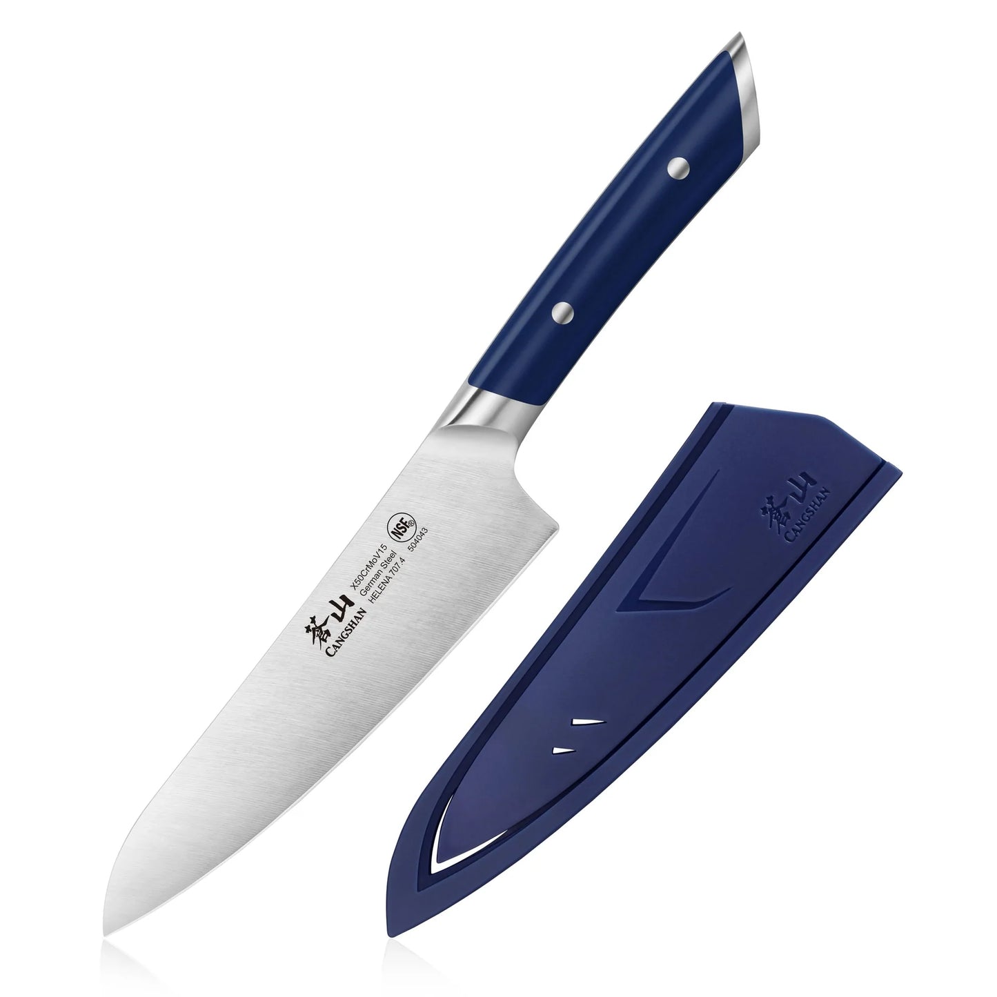 Cangshan Helena 5.5" Prep Knife w/Sheath, Navy Blue