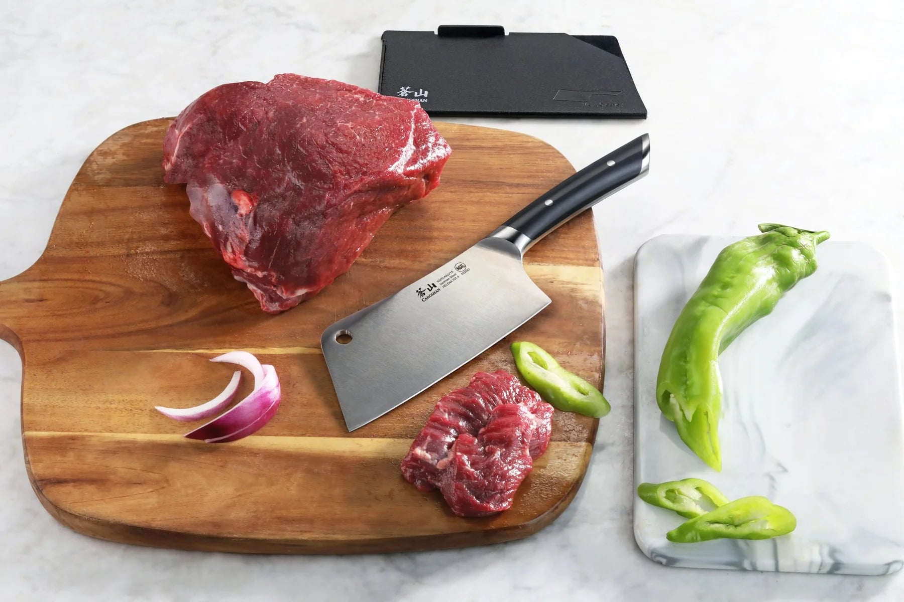 Cangshan Helena 7" Meat Cleaver w/ Sheath, Black