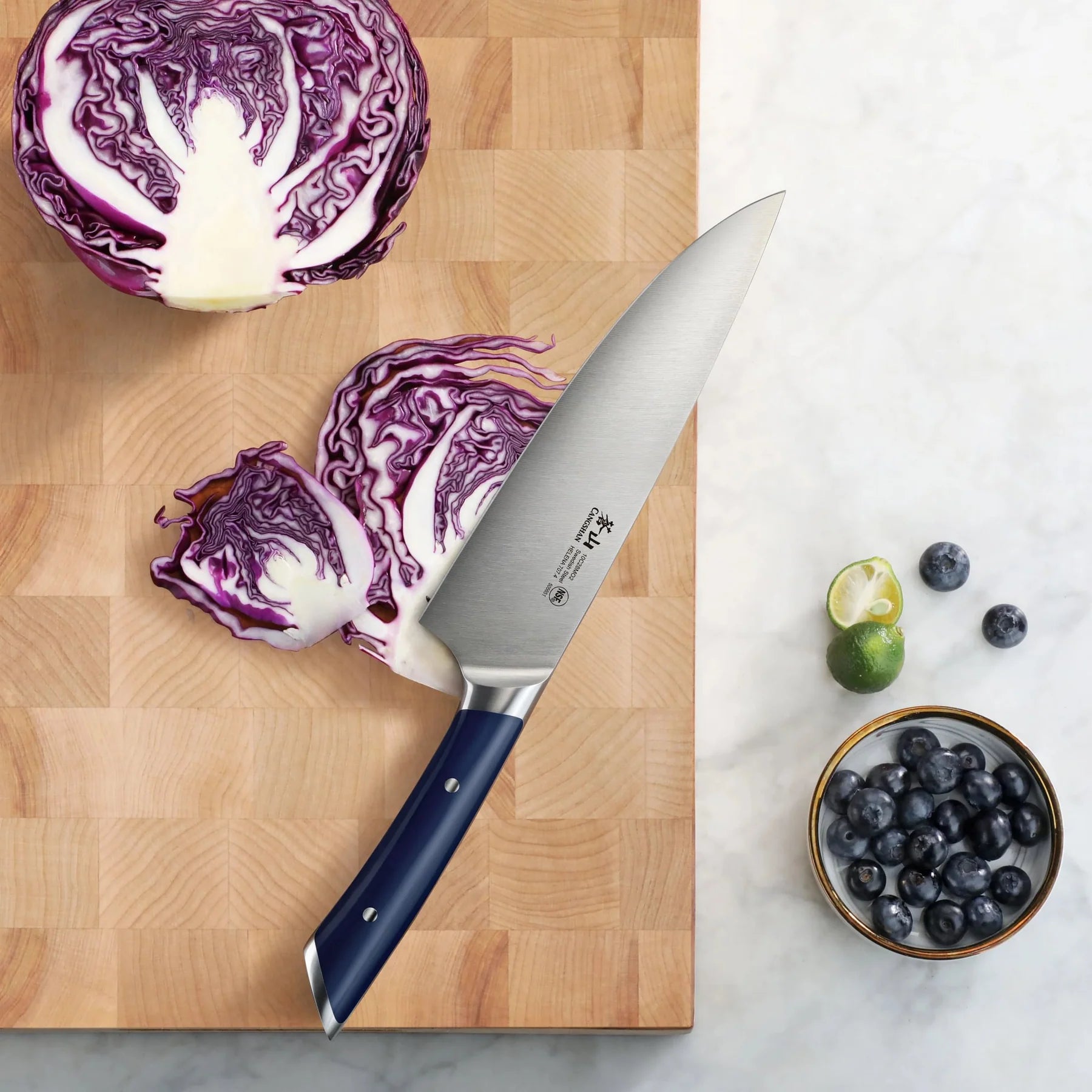 Cangshan Helena Limited Edition 8" Chef's Knife, Swedish Steel, Navy Blue