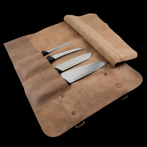 Messermeister Leather Knife Roll:  7 Pocket, Sand