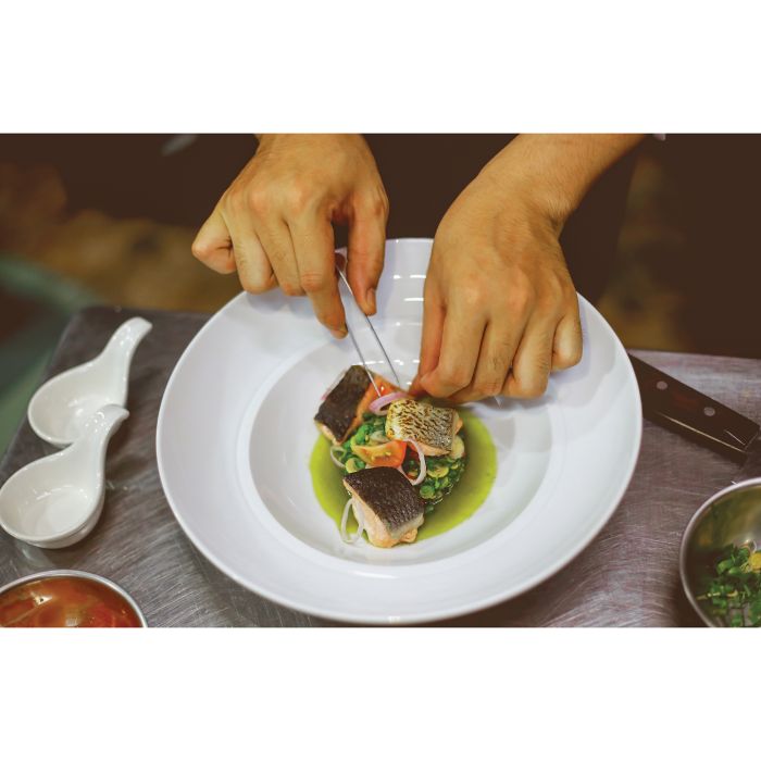 Cat Cora Plating Tongs: Offset, 5.5"