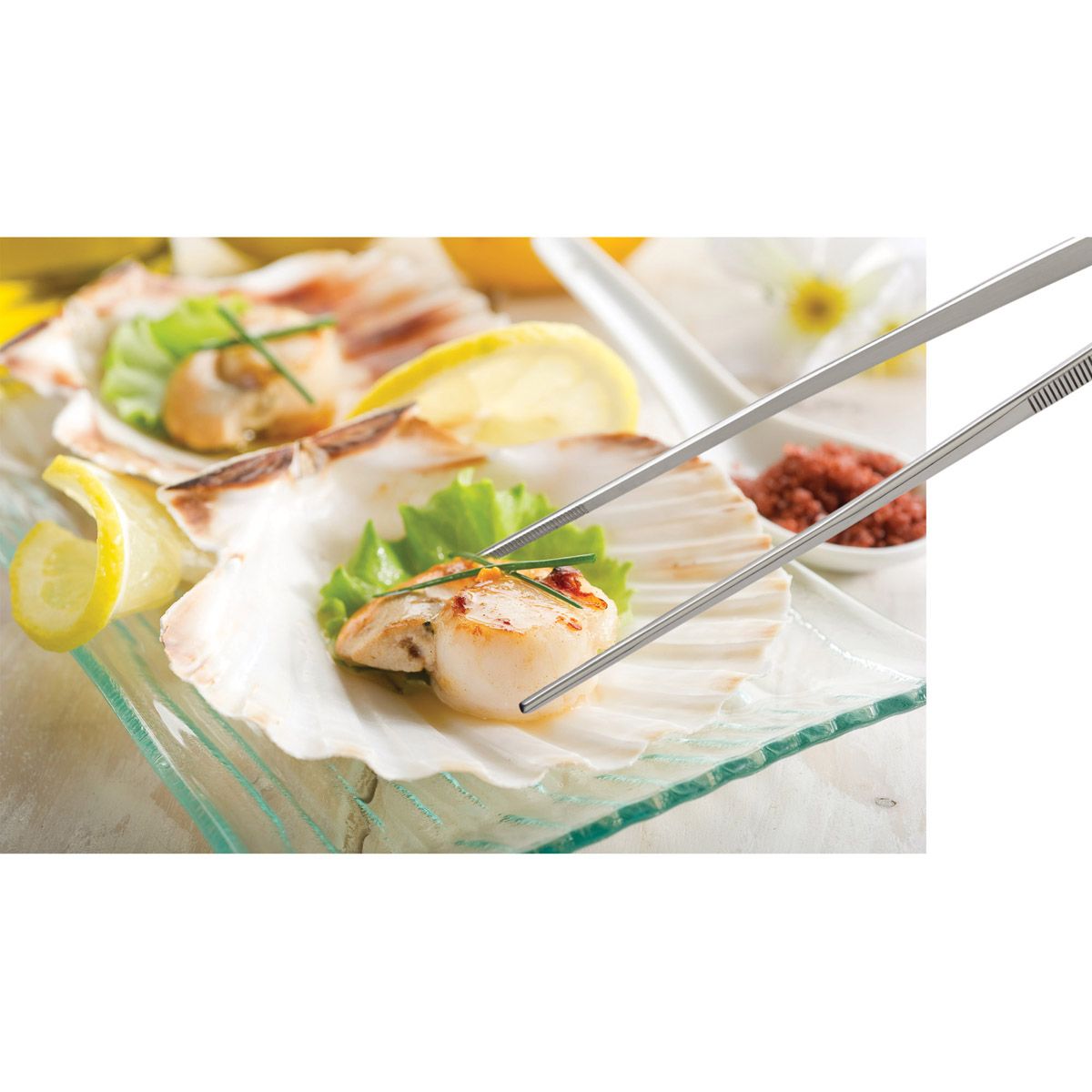 Cat Cora Plating Tongs: Straight, 11.75"