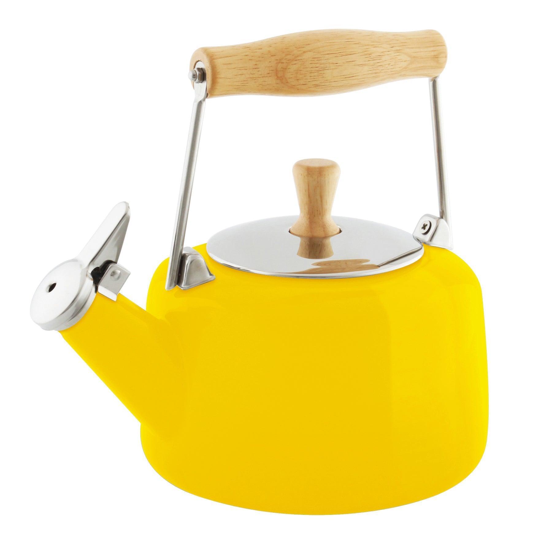 Chantal Sven Teakettle with Natural Wood Handle: Canary Yellow