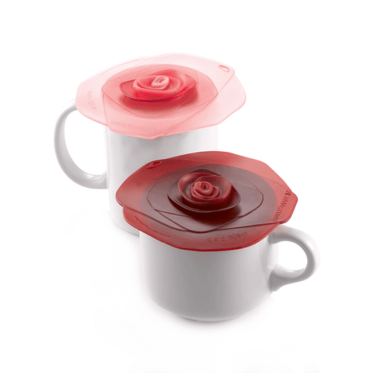 Charles Viancin Rose Drink Covers (Set of 2): Pink / Red