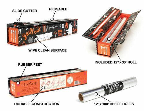 ChicWrap Aluminum Foil Dispenser: 12", BBQ Grill