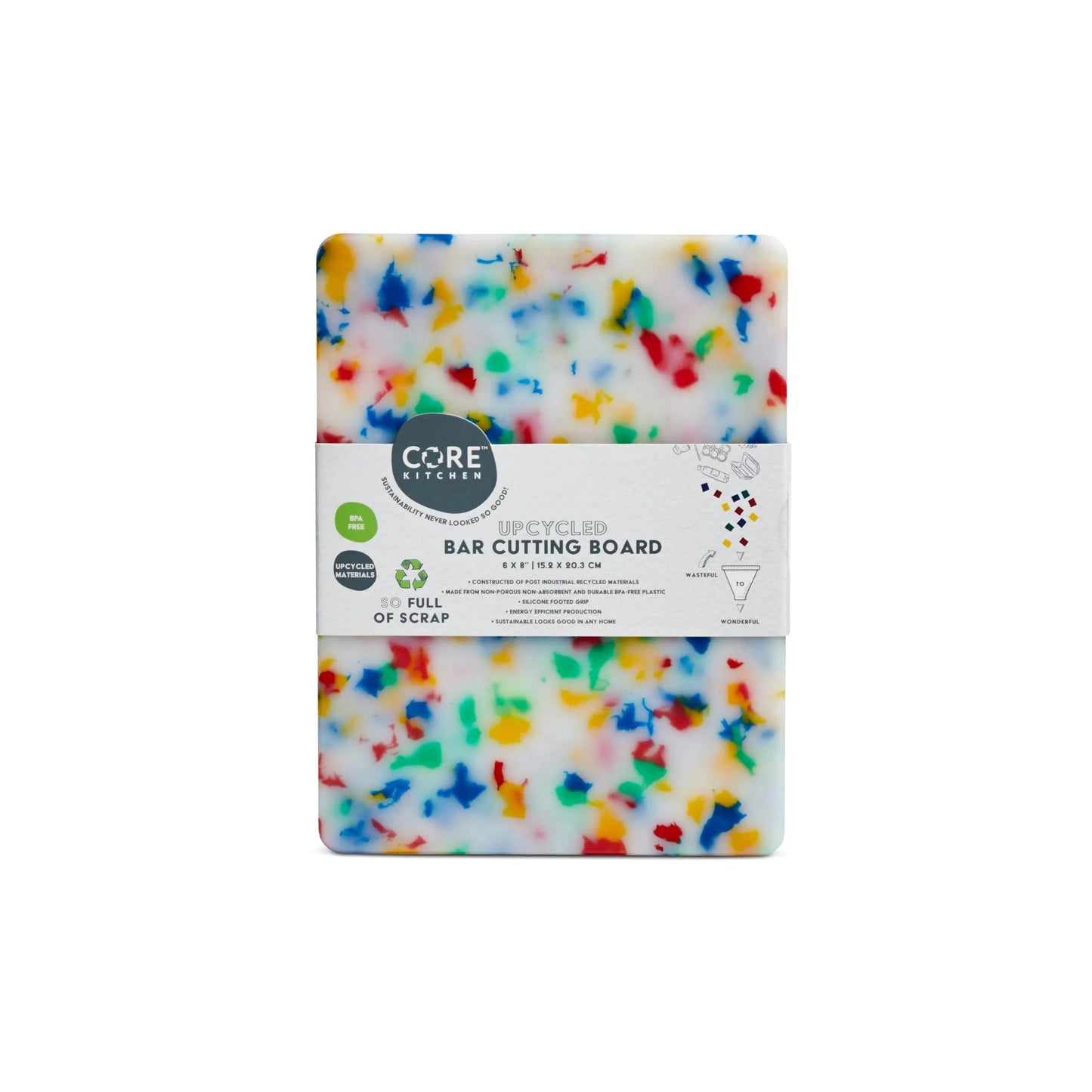 Core Home Recycled Plastic Cutting Board: Extra Small, Confetti (Copy)